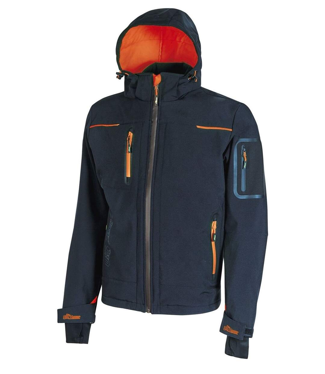 Veste softshell manches longues - Homme - UPFU187 - bleu deep et orange-2