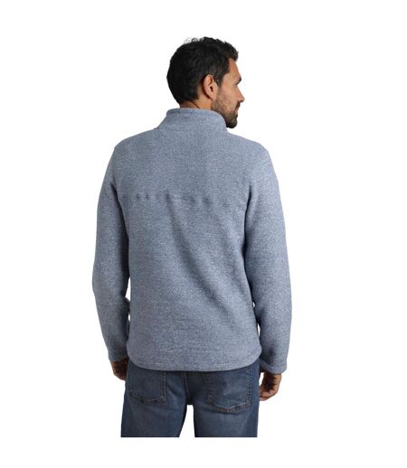 Mens Laramie Snow Marl Quarter Zip Fleece Mid Blue Weird Fish
