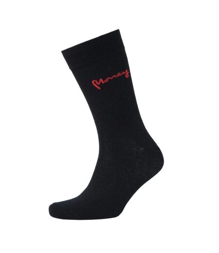 Money Mens Stripe Socks (Pack of 3) (Black) - UTBG428