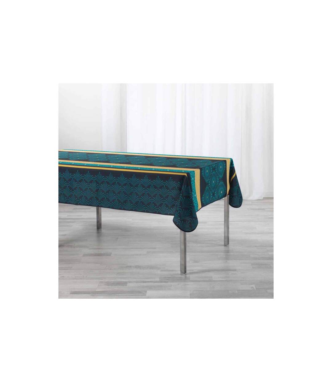 Nappe Antitache Cuisine Addict 150x200cm Bleu-1