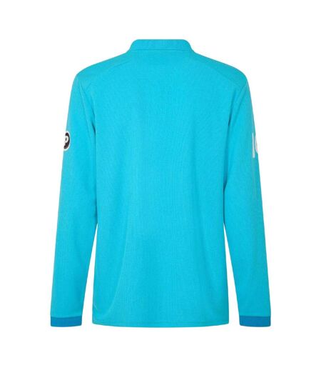 Polo De Cricket Manches Longues Motif/style Cricket D´angleterre Homme Bleu Atoll Bleu Danube Castore