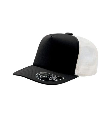 Casquette trucker visière mi-longue record mixte noir Atlantis