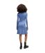 Womens/ladies Crew Neck Long-sleeved Sweater Dress Bright Blue Boss-3