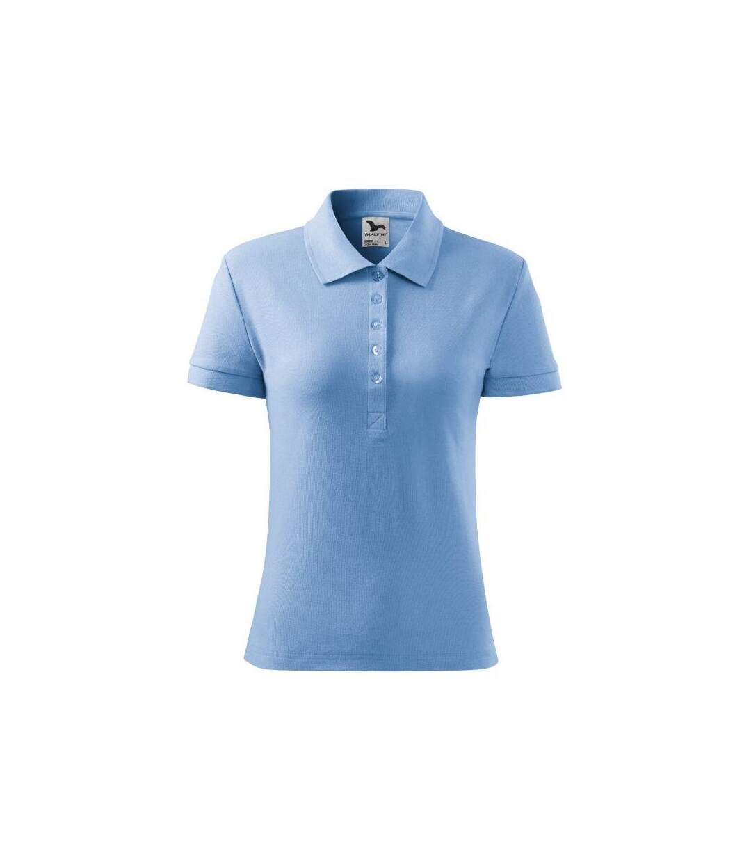 Womens/ladies Cotton Polo Shirt Light Blue Malfini-3