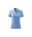 Womens/ladies Cotton Polo Shirt Light Blue Malfini-3