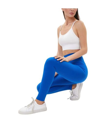 Womens/ladies zelal ribbed leggings blue Lookus