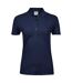 Womens/ladies Luxury Stretch Polo Shirt Navy Tee Jays-1