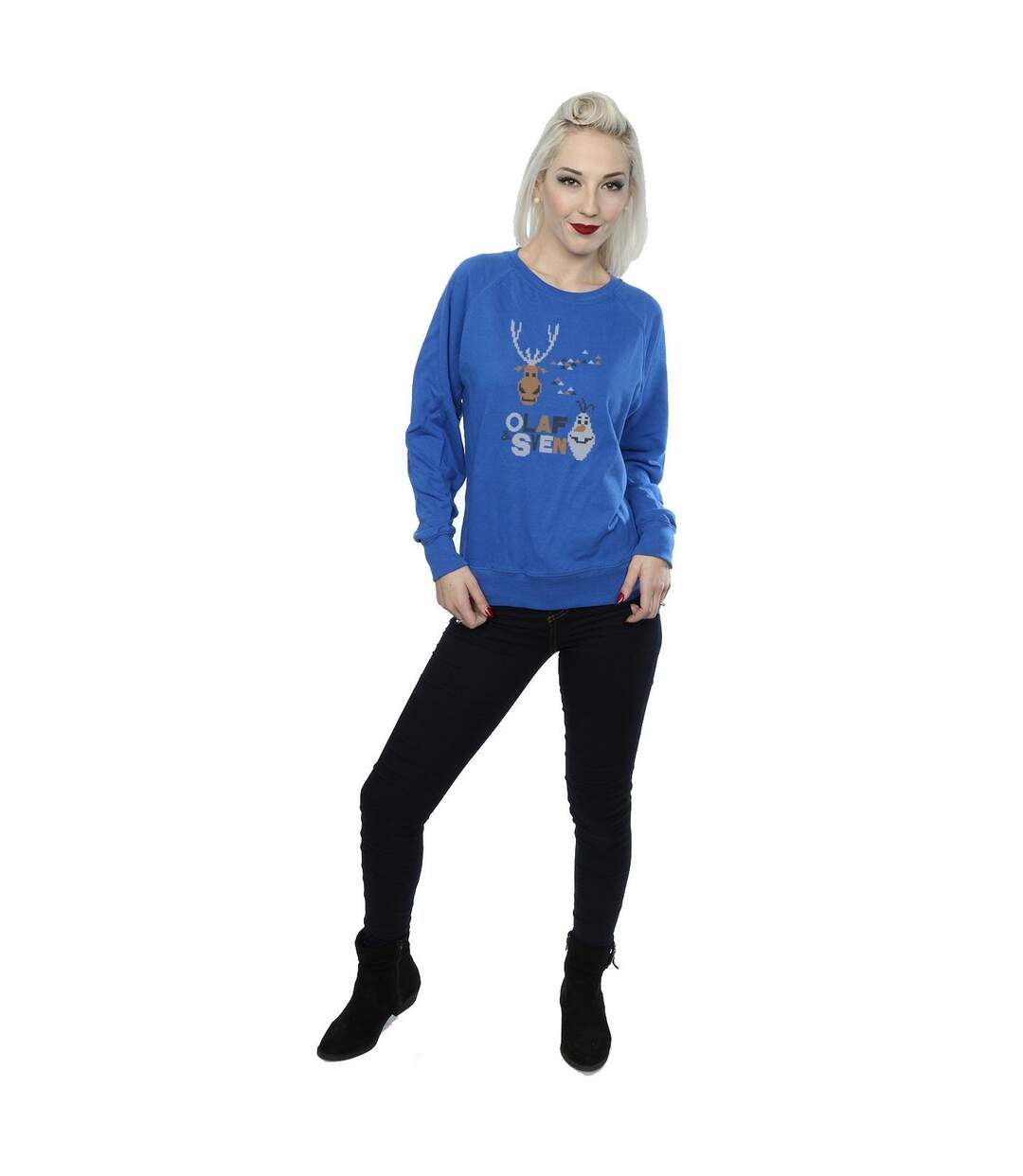 Disney Sweatshirt Frozen Christmas Olaf And Sven - Femme/Femme (Bleu royal) - UTBI6048-4