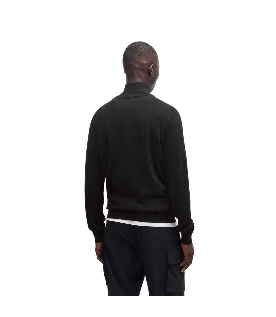 Mens Kanobix Quarter Zip Jumper Black Boss-3