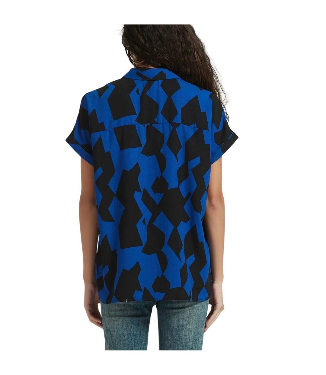 Chemise Motif/style Abstrait Femme Bleu Be You-3