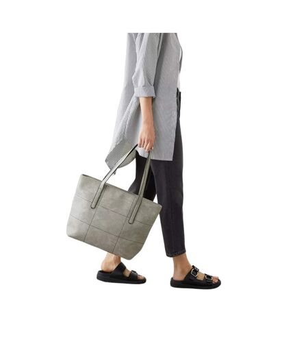 Womens/ladies trish stitched tote bag one size grey Dorothy Perkins