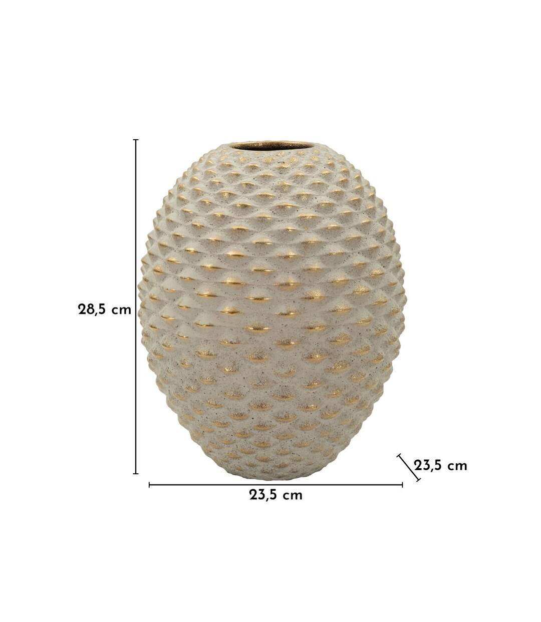 Vase Design en Céramique Pepipas 28cm Gris & Or-4