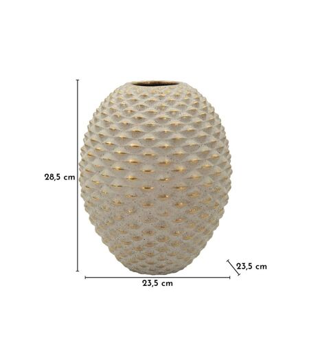 Vase Design en Céramique Pepipas 28cm Gris & Or