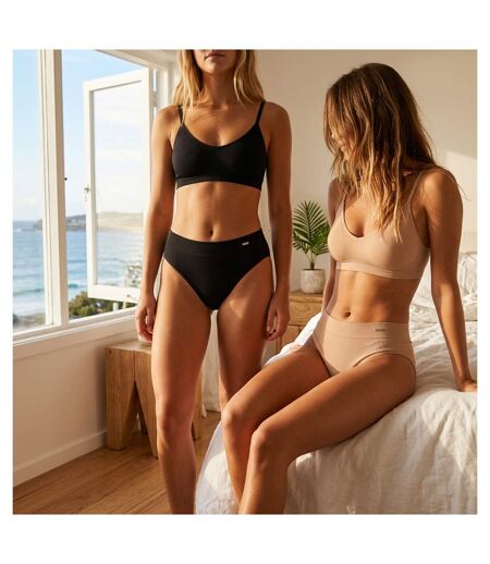 ROXY Culottes Seamless Côtelées x4 - Noir & Chair