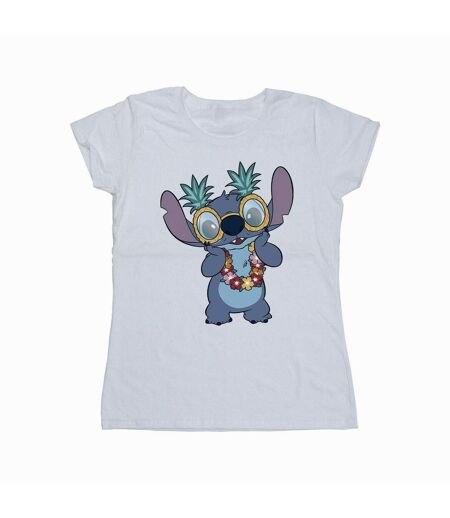 Disney Femme/Les femmes Lilo And Stitch Tropical Fun Cotton T-Shirt (Blanc) - UTBI25525