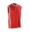 Spiro Mens Basketball Quick Dry Sleeveless Top (Red / White) - UTRW4778