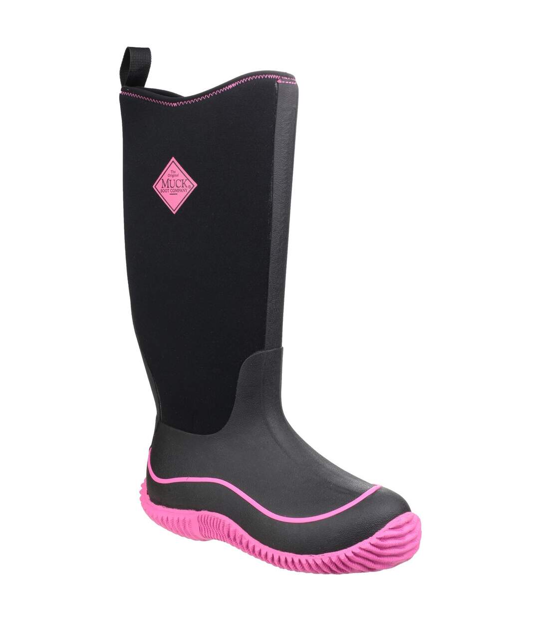 Womens/ladies hale wellington boots black/hot pink Muck Boots-1