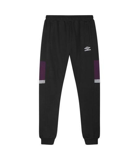 Umbro Mens Sports Style Club Sweatpants (Black/Potent Purple)
