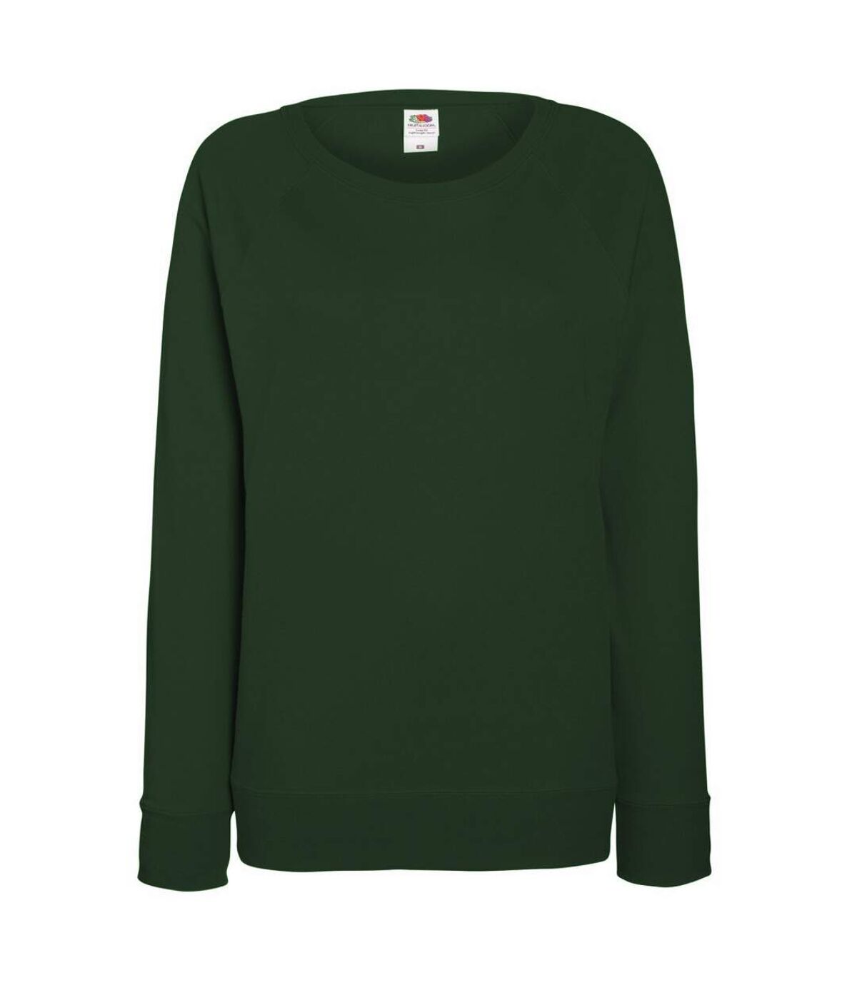 Fruit OF The Loom Ladies Fitted Lightweight Raglan Sweatshirt (240 GSM) (Bottle Green)
