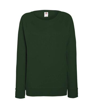 Fruit OF The Loom Ladies Fitted Lightweight Raglan Sweatshirt (240 GSM) (Bottle Green) - UTBC2656