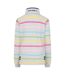 Womens/ladies Striped Button Neck Winter Sweatshirt Multicoloured Lazy Jacks-2
