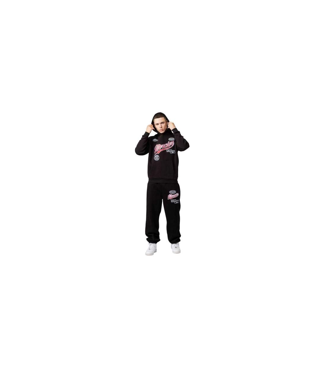 Mens Embroidered Hoodie Black Mercier-1