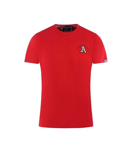 Mens London Embroidered Logo T-shirt Red Aquascutum