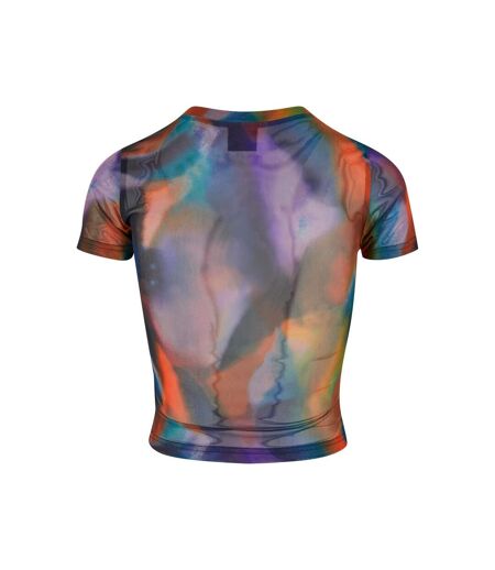 Womens/ladies All-over Print Mesh T-shirt Multicoloured Urban Classics
