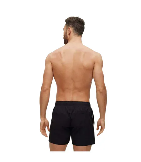 Mens Iconic Regular Swim Shorts Black Boss