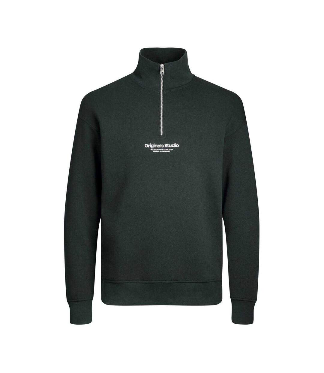 Mens Quarter Zip Regular Sweatshirt Forest Jack And Jones-1
