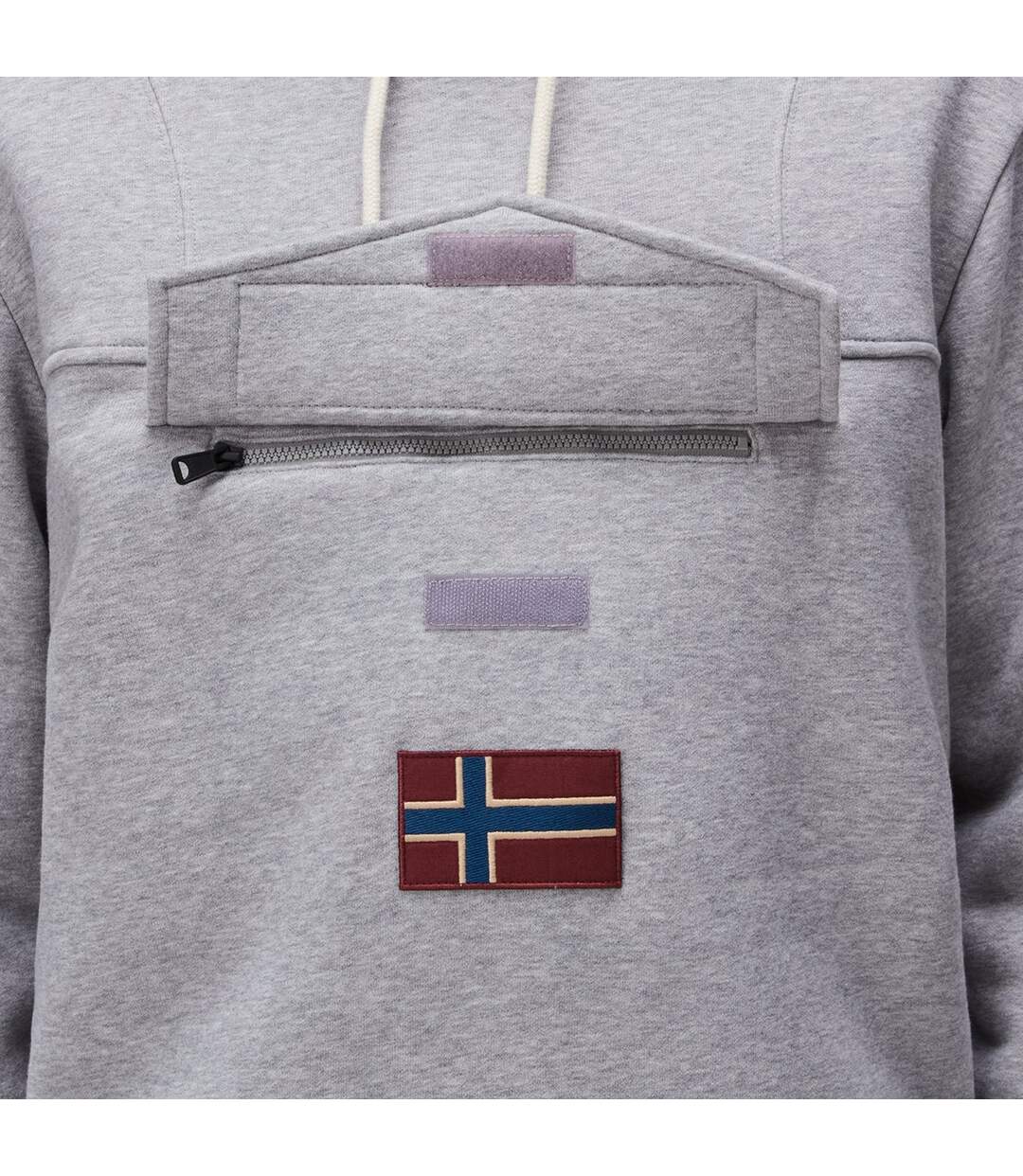Mens Burgee Regular Hoodie Grey Melange Napapijri-3
