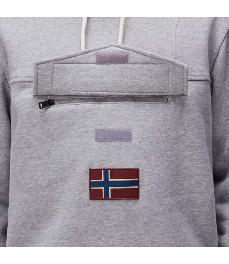 Mens Burgee Regular Hoodie Grey Melange Napapijri