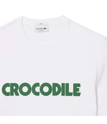 Mens Printed Cotton T-shirt White Lacoste