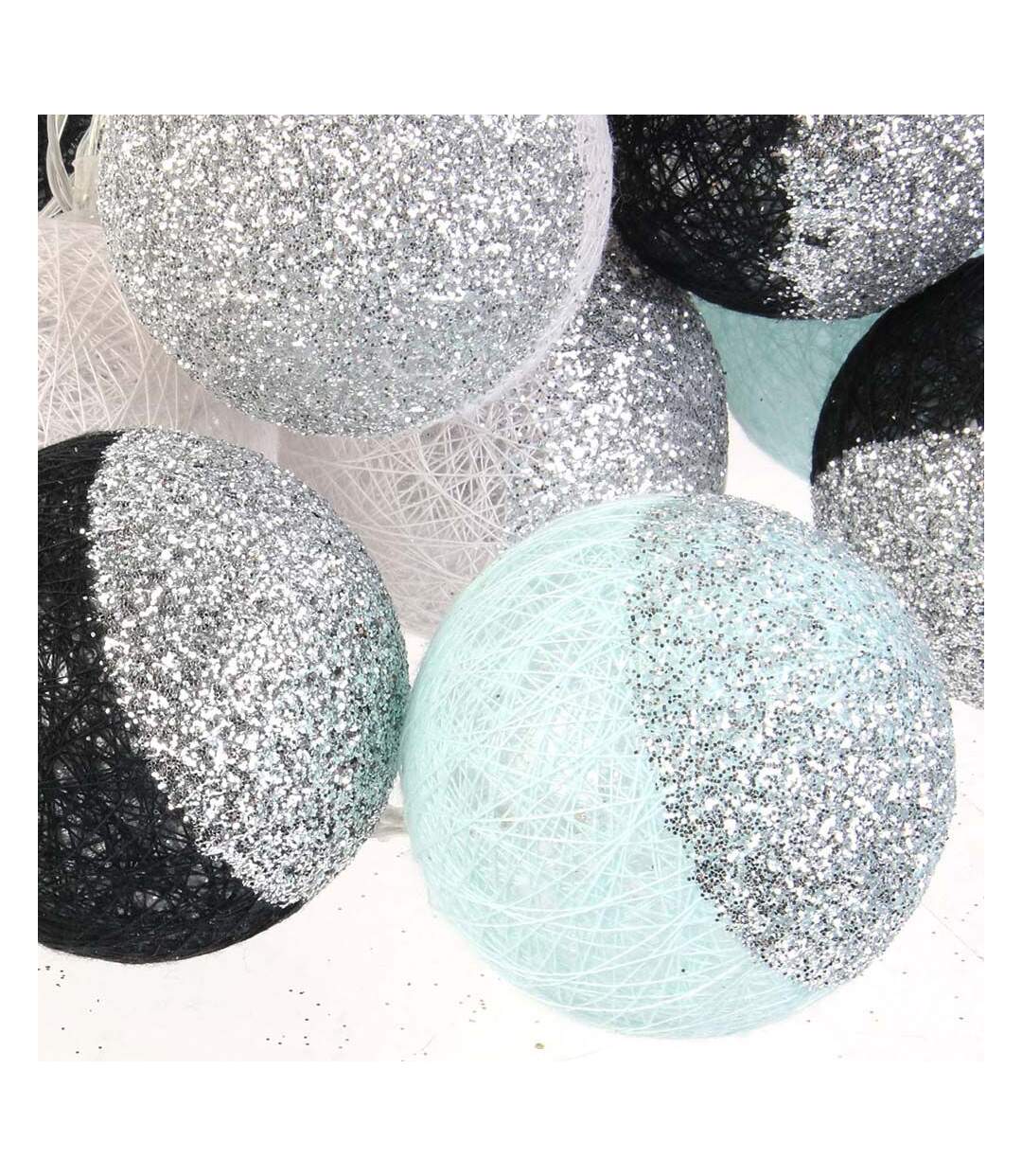 Guirlande lumineuse boules pailletées 16 leds-3