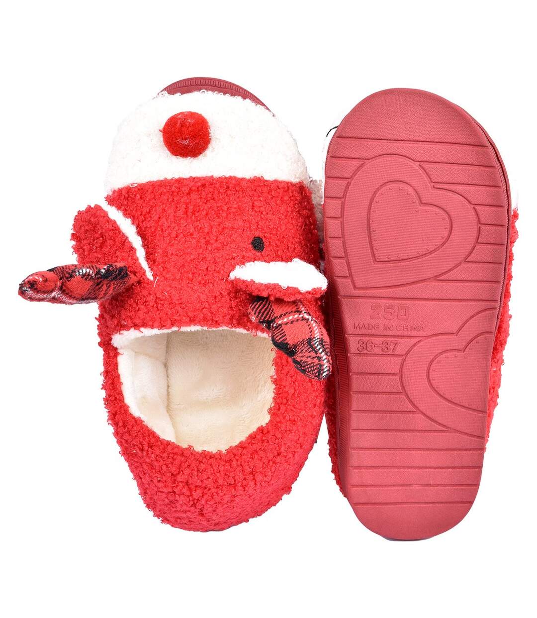 PANTOUFLE Femme Chausson Fantaisie YL31 ROUGE-4