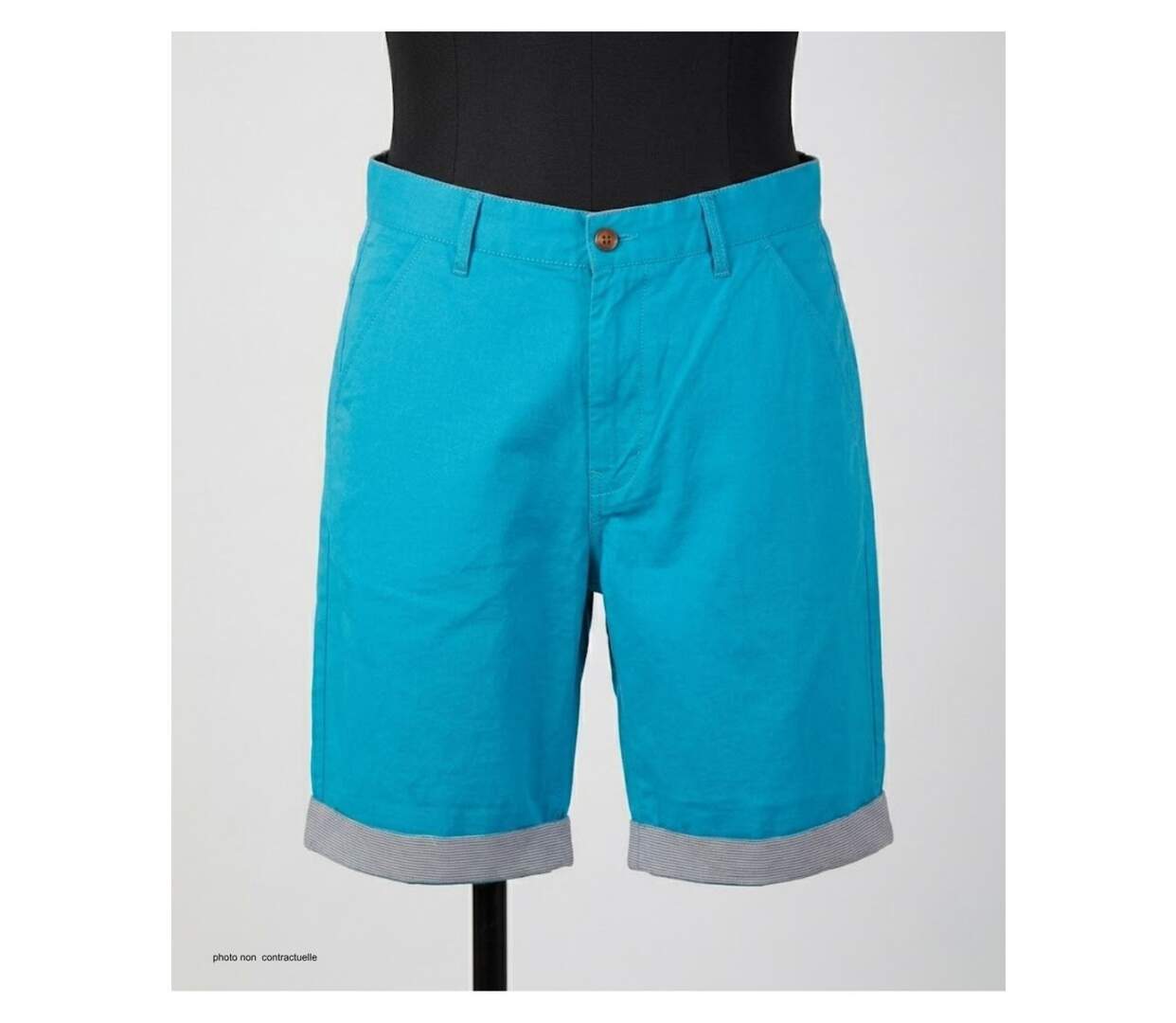 Bermuda uni avec revers CHALLENGER IBIZA1 : le short 100% coton au style casual chic-3