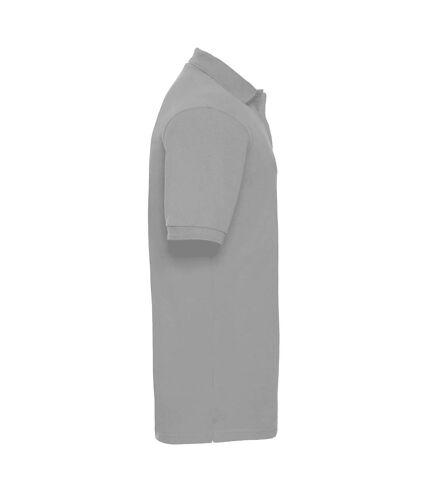 Russell Mens Ripple Collar & Cuff Short Sleeve Polo Shirt (Light Oxford)