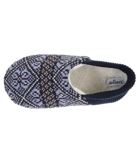 Isotoner Chaussettes d'intérieur femme maille jacquard, picots antidérapants