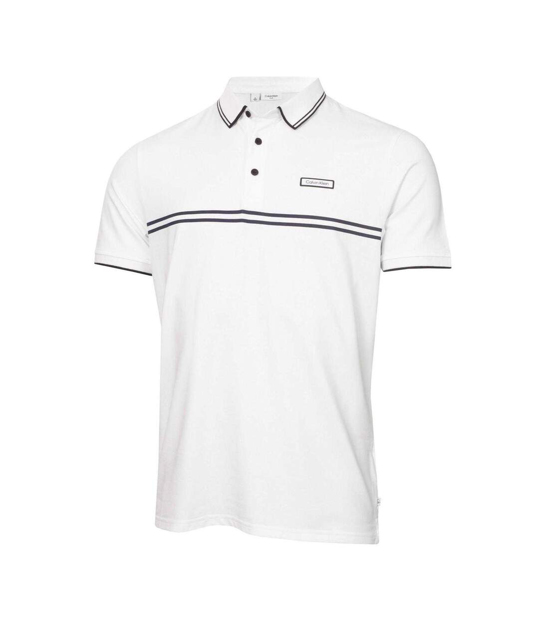 Mens Performance Short-sleeved Polo Shirt White Calvin Klein-2