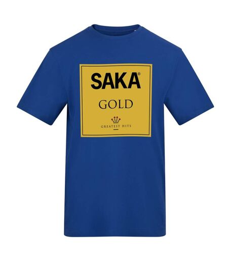 T-shirt Foot Motif/style Couverture D´album Saka Adulte Bleu Jaune Or AWD