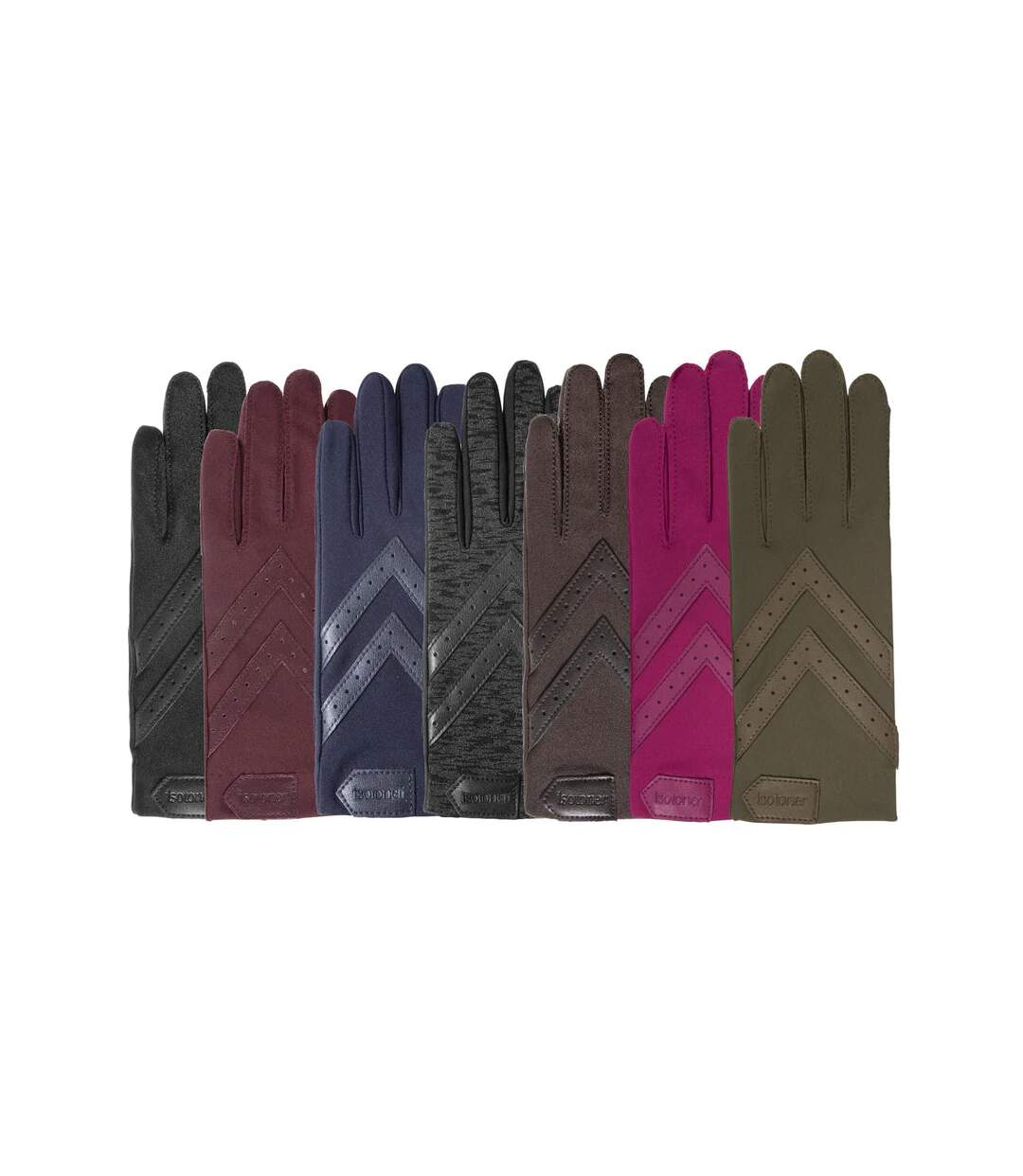 Isotoner Gants femme tactiles tissu extensible recyclé, résistant à l'eau, non doublé, taille unique-3