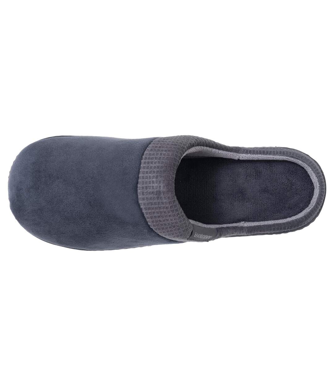 Isotoner Chaussons Mules homme velours semelle ergonomique soutien voûte plantaire-2