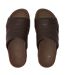Mens Freeway Leather Pool Sliders Brown Fit Flop-3