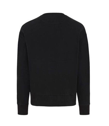 Unisex adult kruger recycled cotton crew neck relaxed fit sweatshirt black Iqoniq