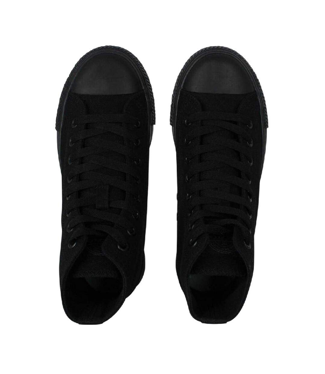 Womens/ladies Canvas High-top Platform High Top Trainers Black SoulCal-4