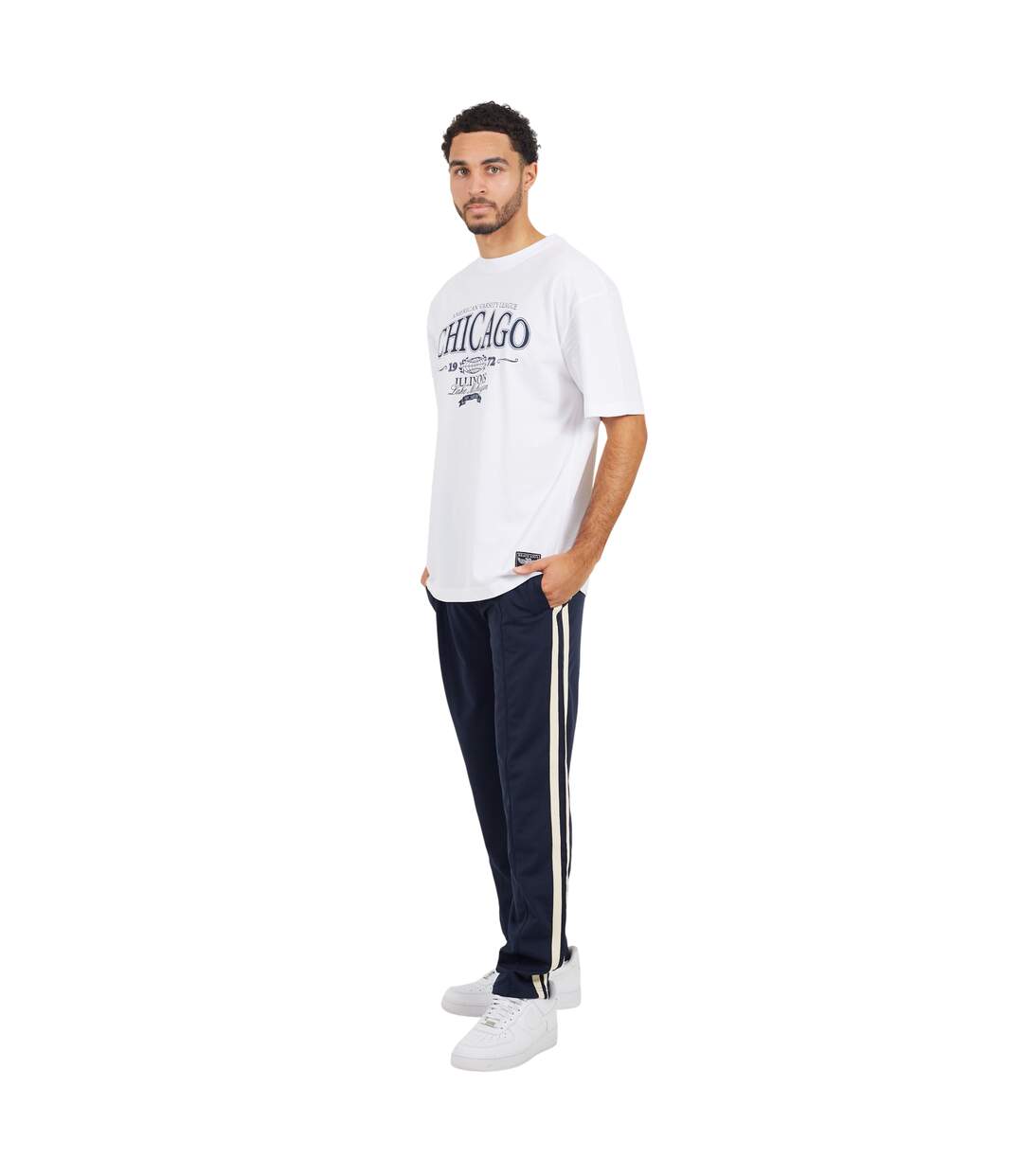 Pantalon De Jogging Motif/style Rayure Latérale Homme Bleu Marine Brave Soul-4