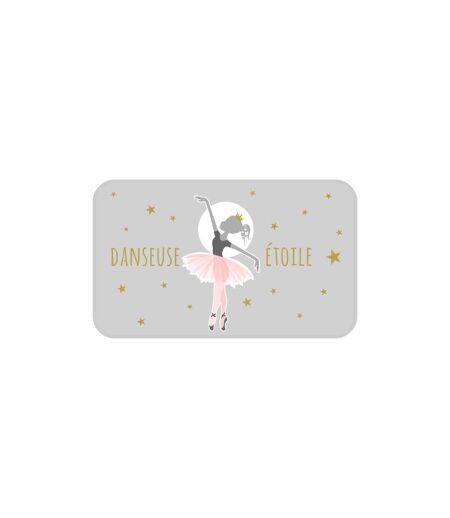 Tapis Enfant Déco Danseuse Étoile 45x75cm Gris