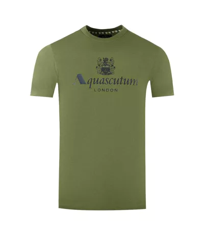 T-shirt Motif Logo London Aldis Homme Vert Aquascutum