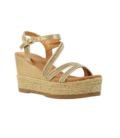 Sandales fern femme jaune or Lunar