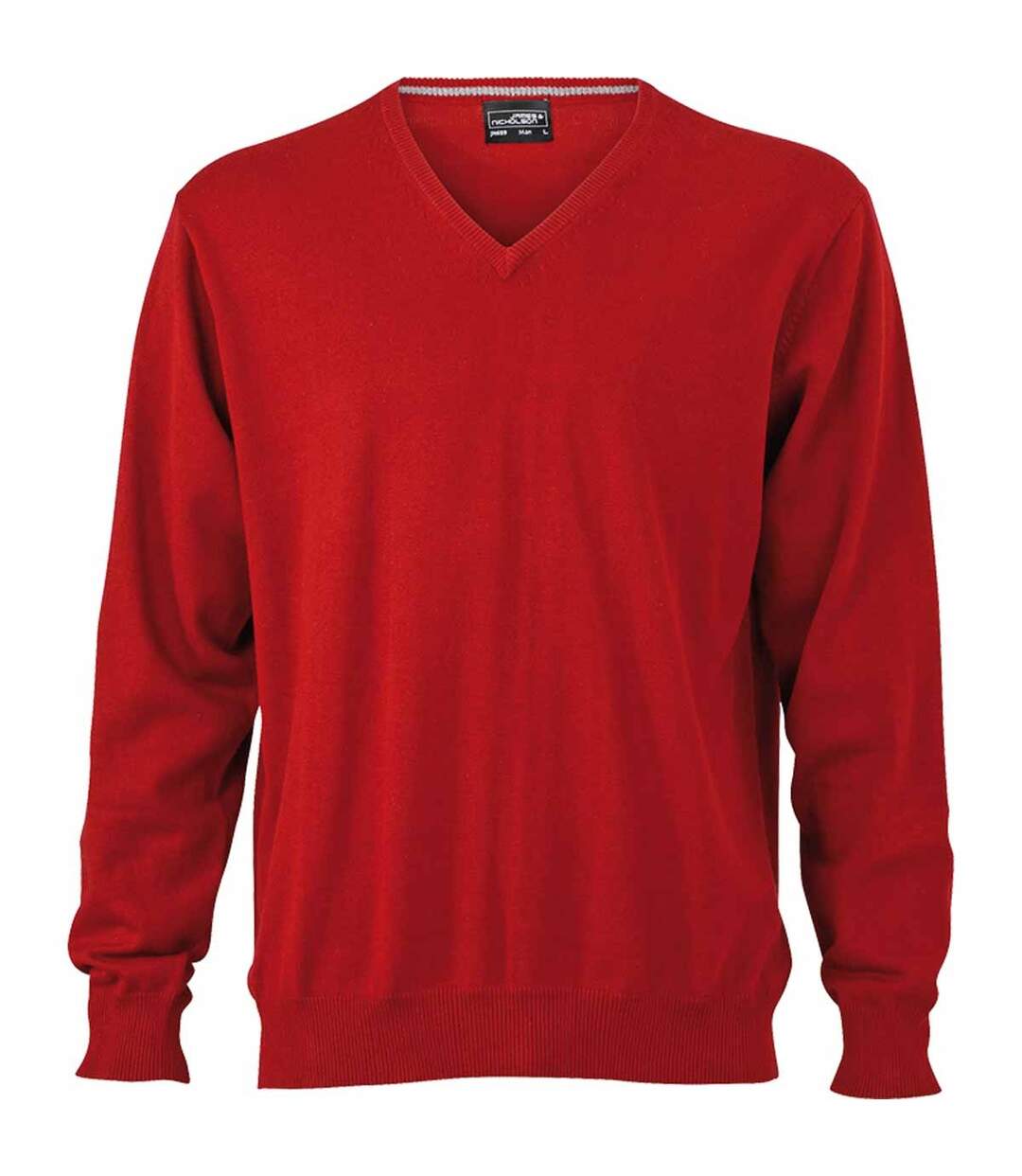 Pull classique col V - HOMME - JN659 - rouge bordeaux